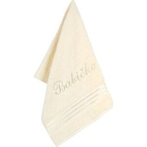 BELLATEX s.r.o. Froté uterák 50 × 100 Linie L/712 vanilkový s výšivkou Babička