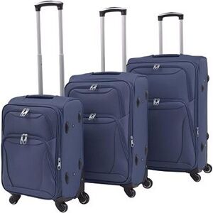 Shumee 3dílná souprava měkkých kufrů na kolečkách, tmavě modrá