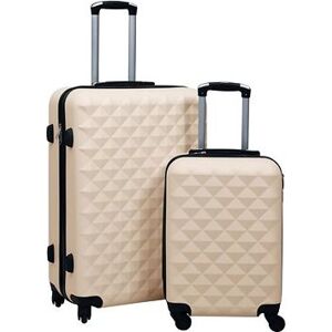 Shumee Sada skořepinových kufrů na kolečkách 2 ks, ABS, zlatá