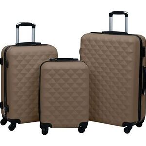 Shumee Sada skořepinových kufrů na kolečkách 3 ks, ABS, hnědá