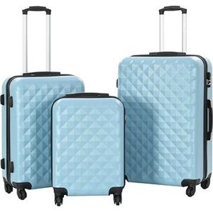 Shumee Sada skořepinových kufrů na kolečkách 3 ks, ABS, modrá