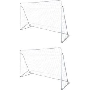 Shumee Futbalové bránky so sieťou 2 ks oceľ 240 x 90 x 150 cm