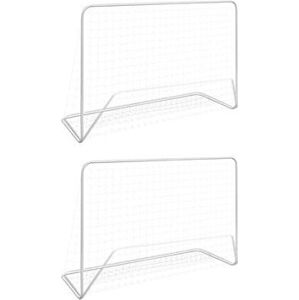 Shumee Futbalové bránky 2 ks so sieťou 182 x 61 x 122 cm oceľové biele