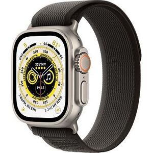 Apple Watch Ultra 49 mm titánové puzdro s čierno-sivým trailovým ťahom – M/L