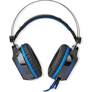 Nedis Herný headset GHST500BK s mikrofónom, zvuk 7.1, LED, USB, kábel 2,1 m, čierno-modrý