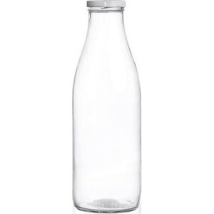 ORION Fľaša na mlieko s viečkom 1 l, sklo/kov