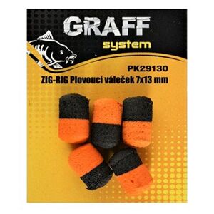 Graff Zig-Rig Plovoucí váleček 7x13mm Černá/Oranžová 5ks