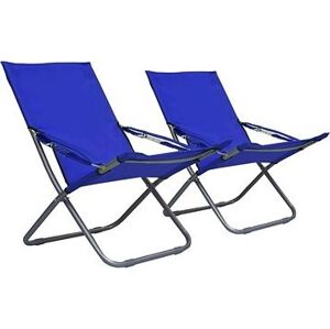 Skladacie plážové stoličky 2 ks textil modré 47902