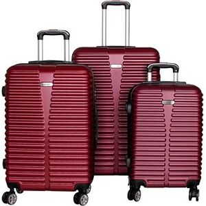 Monopol Lex Sada 3 Cestovních kufrů skořepinové, M/L/XL vínově červená