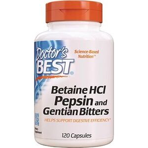 Doctor's Best Betaine HCL Pepsin & Gentian Bitters (hořec), 120 kapslí