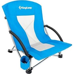 KING CAMP Kemping skladacia stolička Deluxe s opierkami oceľ, modrá