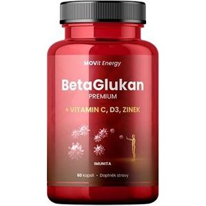 MOVit BetaGlukan 350 mg + Vitamin C, D3, Zinek Premium, 60 kapslí