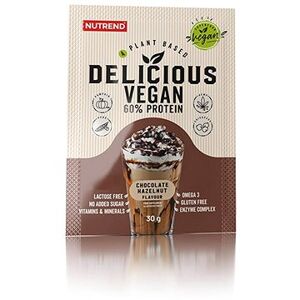 Nutrend Delicious Vegan Protein, 5× 30 g, čokoláda + lieskový orech