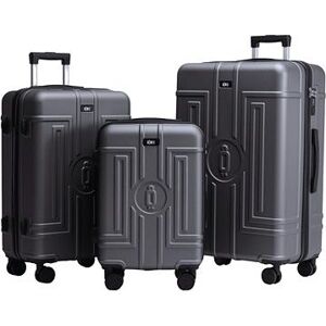 ROWEX Extra odolný cestovný kufor s TSA zámkom Casolver, sivo-čierna, set kufrov (3 ks)