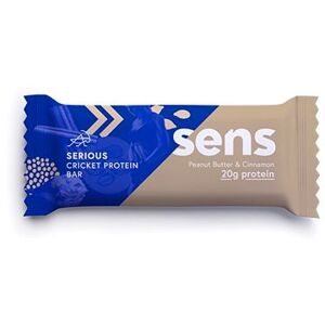 SENS Serious Protein tyčinka s 20 g bielkovín a cvrčou múkou, 60 g, arašidové maslo & škorica