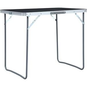 Skladací kempingový stôl s kovovým rámom 80 × 60 cm