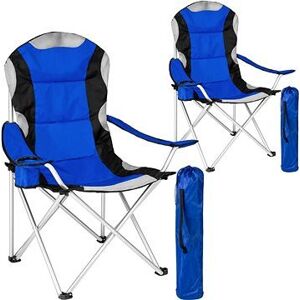 2 Kempingové stoličky čalúnené modré