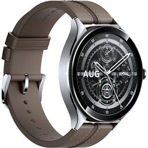 Xiaomi Watch 2 Pro – 4G LTE Silver Case with Brown Leather Strap